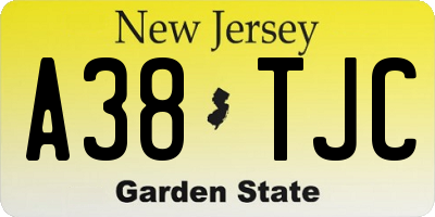 NJ license plate A38TJC