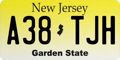 NJ license plate A38TJH