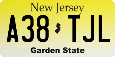 NJ license plate A38TJL