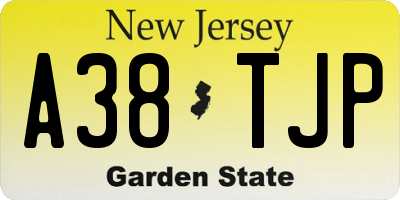 NJ license plate A38TJP
