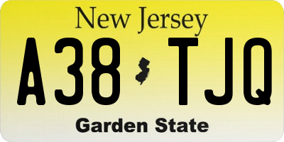 NJ license plate A38TJQ