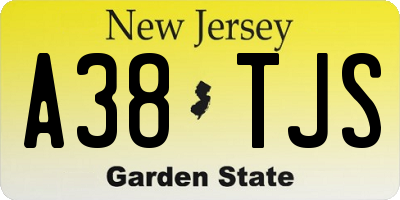 NJ license plate A38TJS