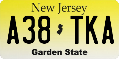 NJ license plate A38TKA