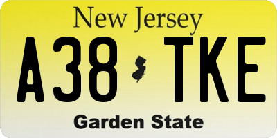 NJ license plate A38TKE