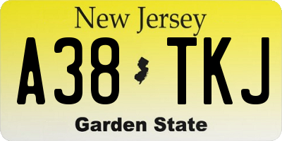 NJ license plate A38TKJ