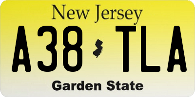 NJ license plate A38TLA