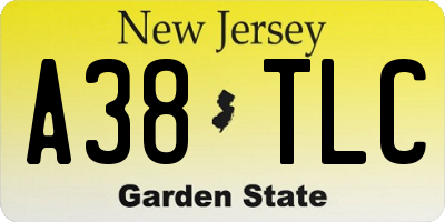 NJ license plate A38TLC