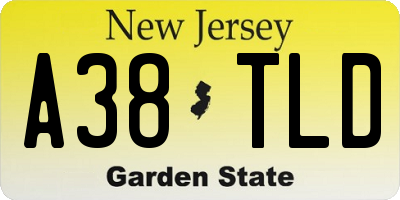 NJ license plate A38TLD
