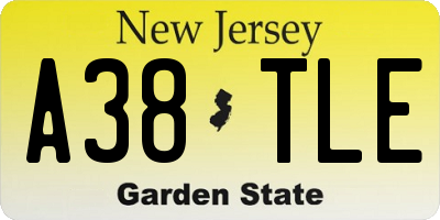 NJ license plate A38TLE