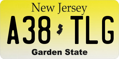 NJ license plate A38TLG
