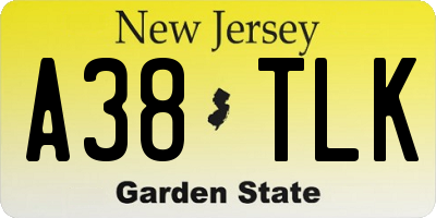 NJ license plate A38TLK