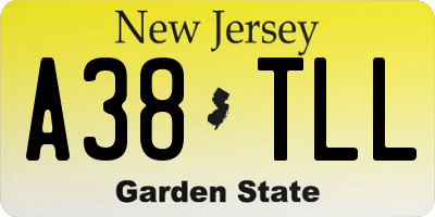 NJ license plate A38TLL