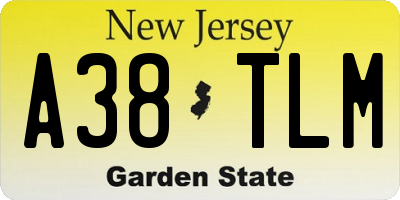 NJ license plate A38TLM