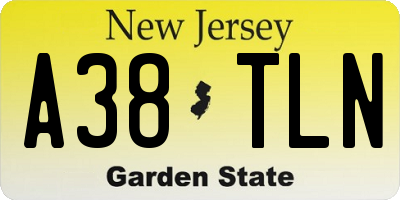 NJ license plate A38TLN