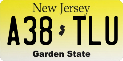 NJ license plate A38TLU