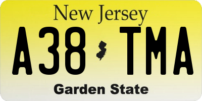 NJ license plate A38TMA