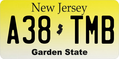 NJ license plate A38TMB