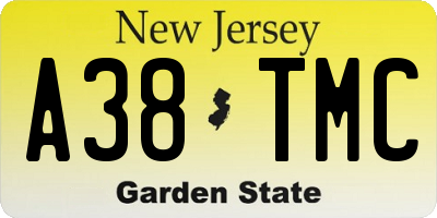 NJ license plate A38TMC