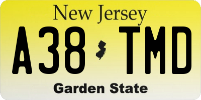 NJ license plate A38TMD