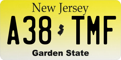 NJ license plate A38TMF