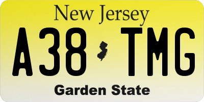 NJ license plate A38TMG