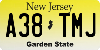 NJ license plate A38TMJ