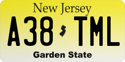 NJ license plate A38TML