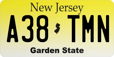NJ license plate A38TMN