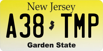 NJ license plate A38TMP