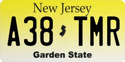 NJ license plate A38TMR