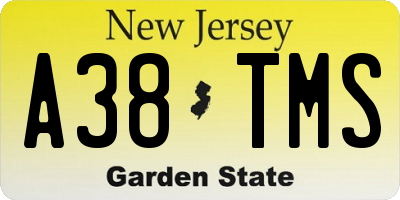NJ license plate A38TMS