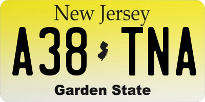 NJ license plate A38TNA