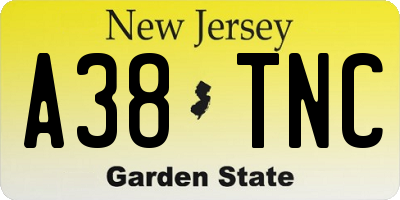 NJ license plate A38TNC