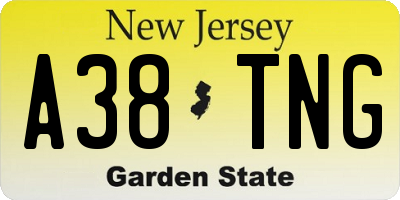 NJ license plate A38TNG