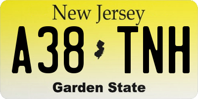 NJ license plate A38TNH