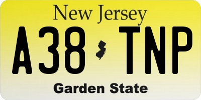 NJ license plate A38TNP