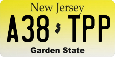 NJ license plate A38TPP