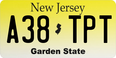 NJ license plate A38TPT