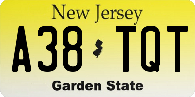 NJ license plate A38TQT