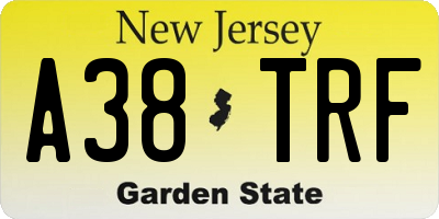 NJ license plate A38TRF