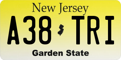 NJ license plate A38TRI
