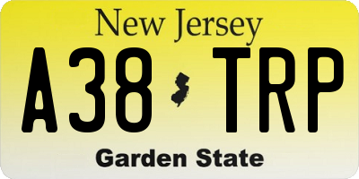 NJ license plate A38TRP