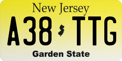 NJ license plate A38TTG