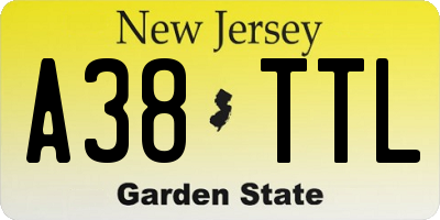 NJ license plate A38TTL