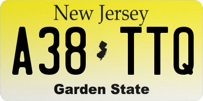 NJ license plate A38TTQ