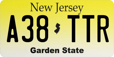 NJ license plate A38TTR