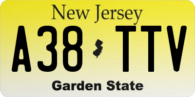 NJ license plate A38TTV