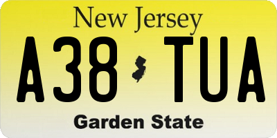 NJ license plate A38TUA
