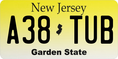 NJ license plate A38TUB