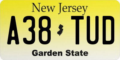 NJ license plate A38TUD